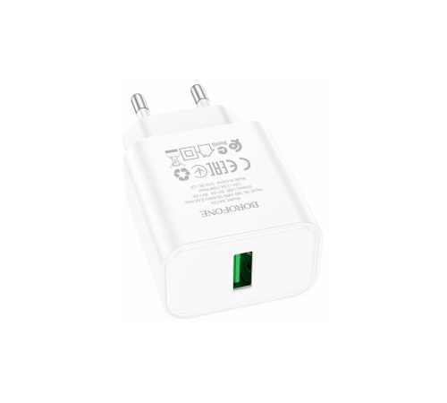 Сетевой блок BOROFONE BA72A 1xUSB 18W белый Сетевой блок BOROFONE BA72A 1xUSB 18W белый
