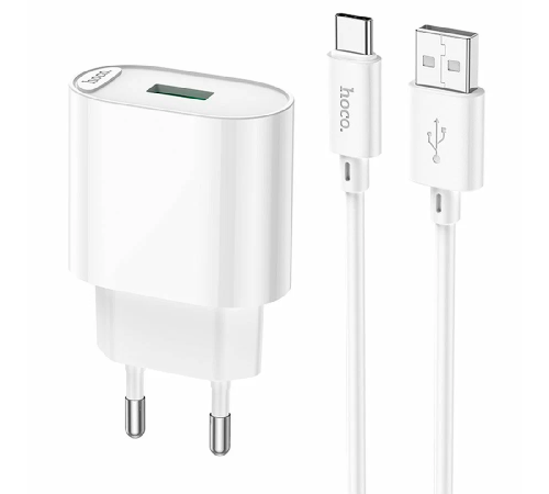 Сетевое зарядное устройство HOCO C109A Fighter 1xUSB 3.0A 18W белый Сетевое зарядное устройство HOCO C109A Fighter 1xUSB 3.0A 18W белый